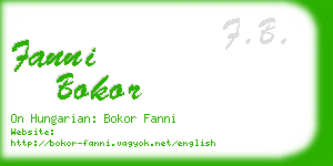 fanni bokor business card